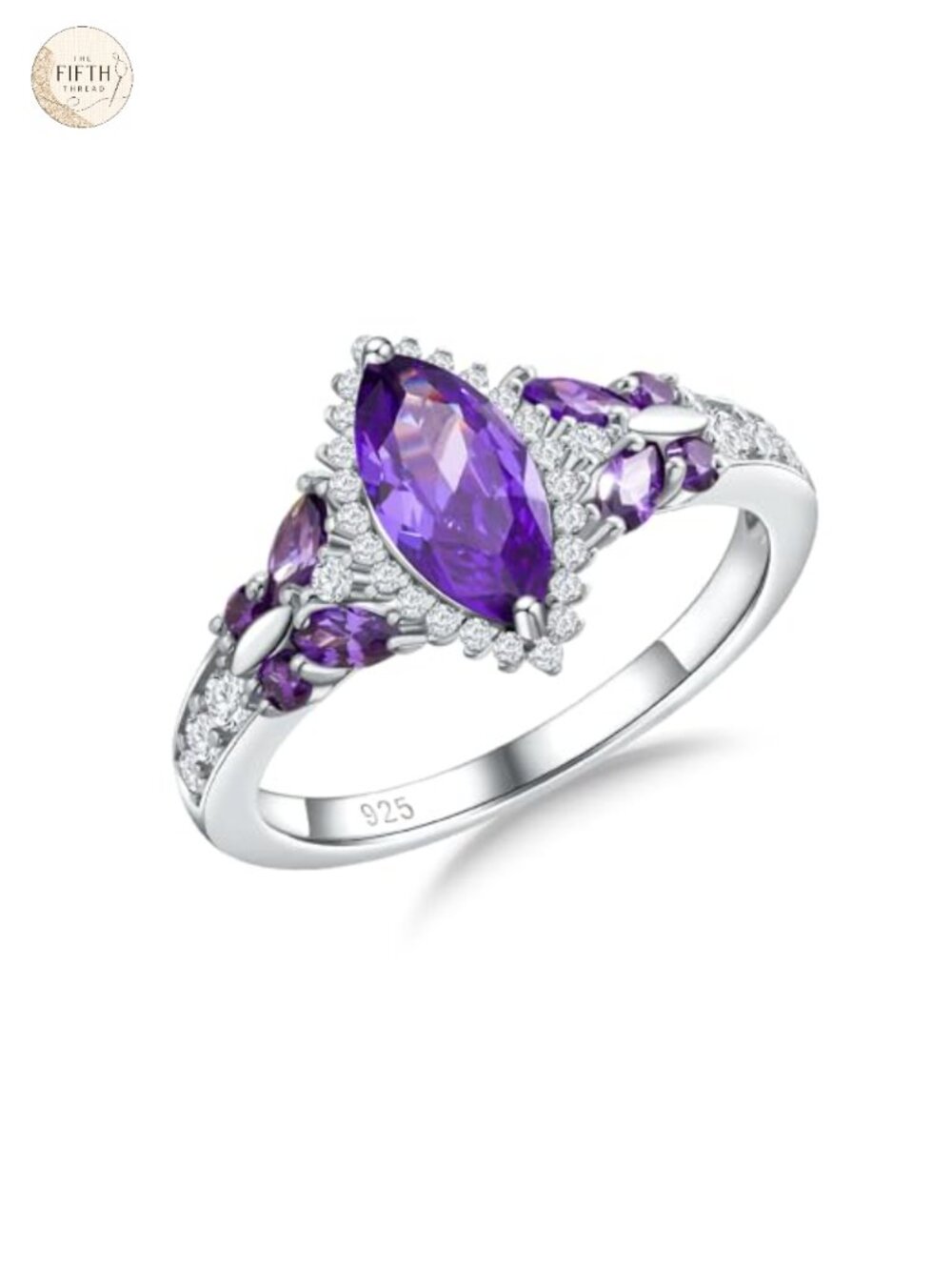 925 Sterling Silver Butterfly Birthstone Ring for Women with Lab-Created